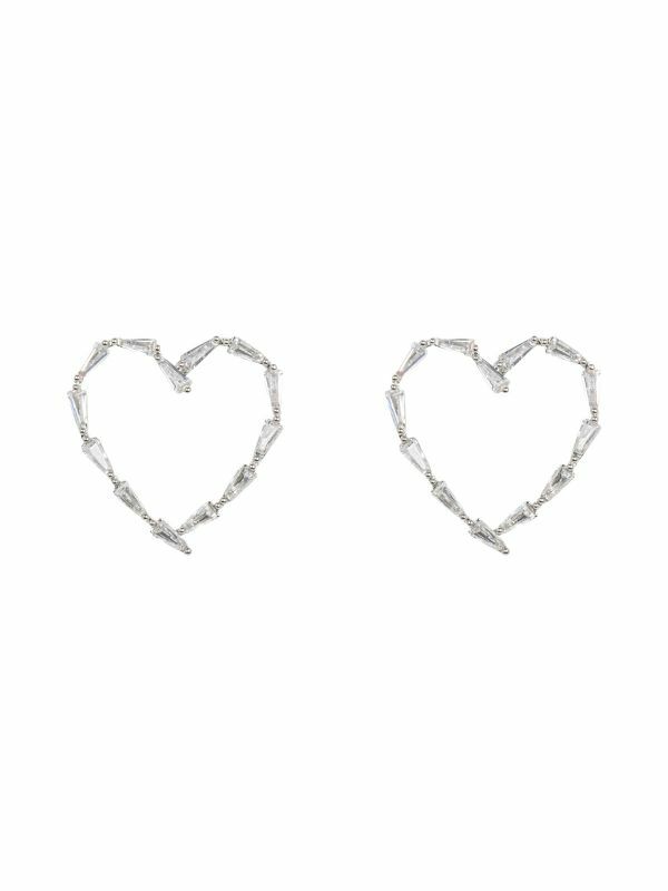 Diamante Heart Shaped Earrings for Pierced Ears – So Pretty!
