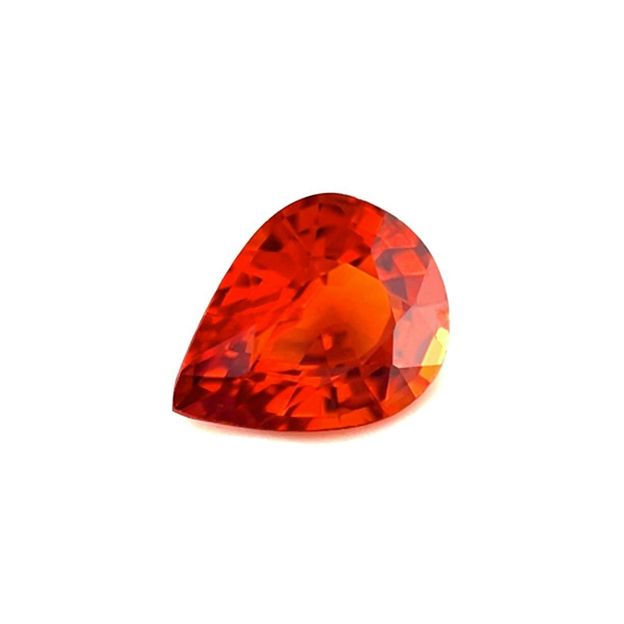 Fine NATURAL 1.55ct VIVID MANDARIN Orange Spessartine Garnet Pear Cut 8×6.2mm VS