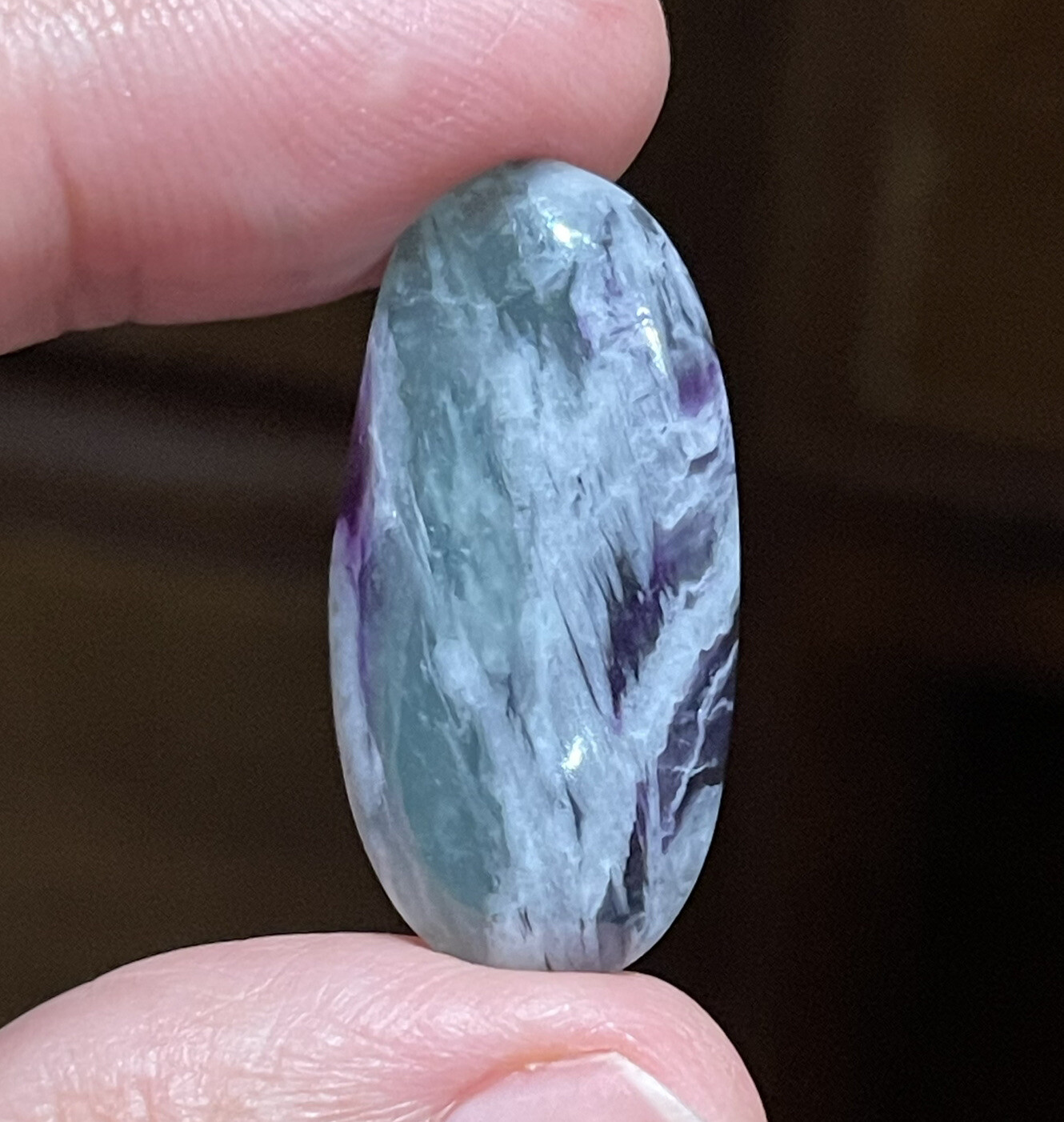 31×15.4×5.3mm Green Purple Turkish Oval Kammererite Cabochon Loose Gemstone
