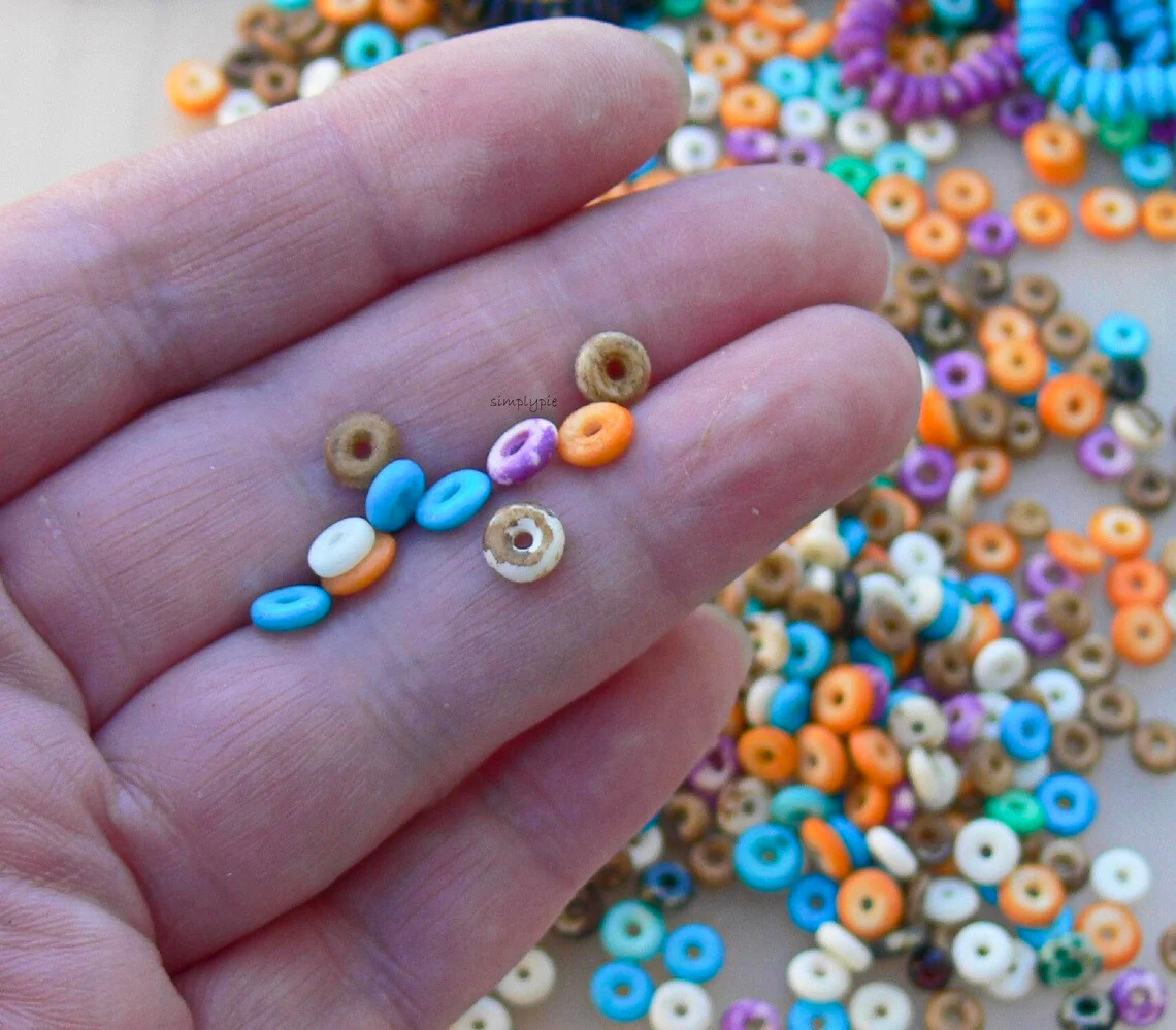 Assorted Disc/Rondelle Bone Spacer Beads 5mm 50 Pcs #0GAR