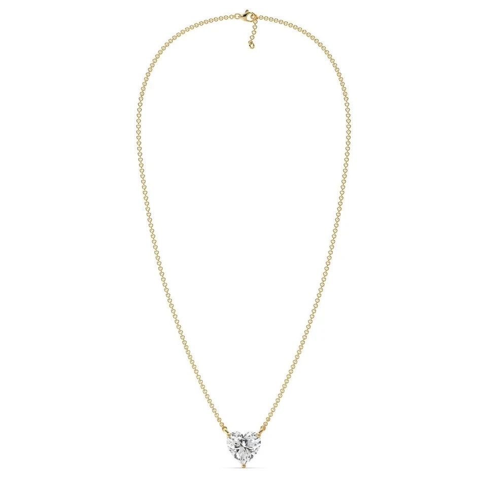 2.00CT Heart Natural Diamond Pendant Necklace For Any Festivals 14K Yellow Gold
