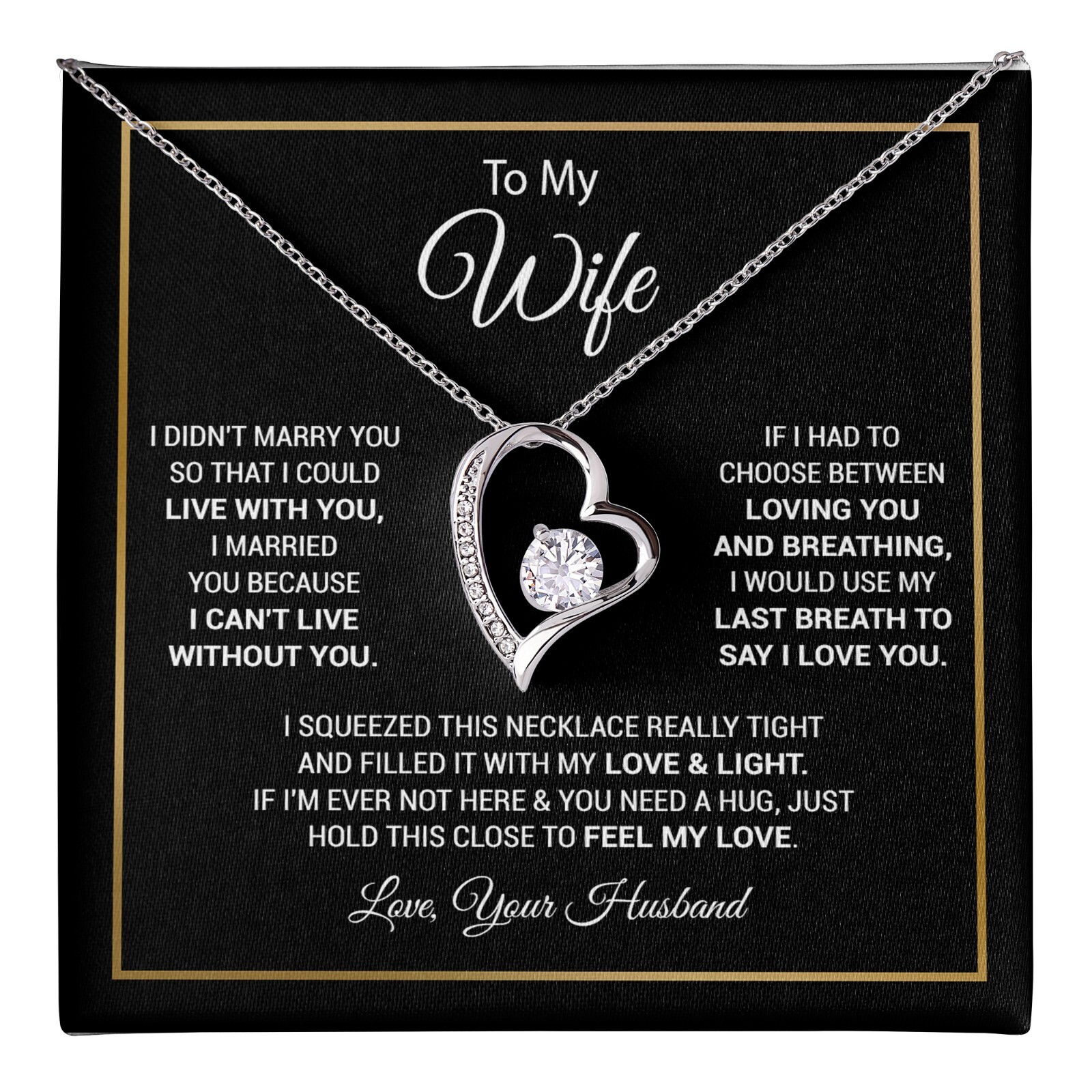 To My Wife Necklace, Anniversary Gift, Wife Birthday Gift, Gift For Wife