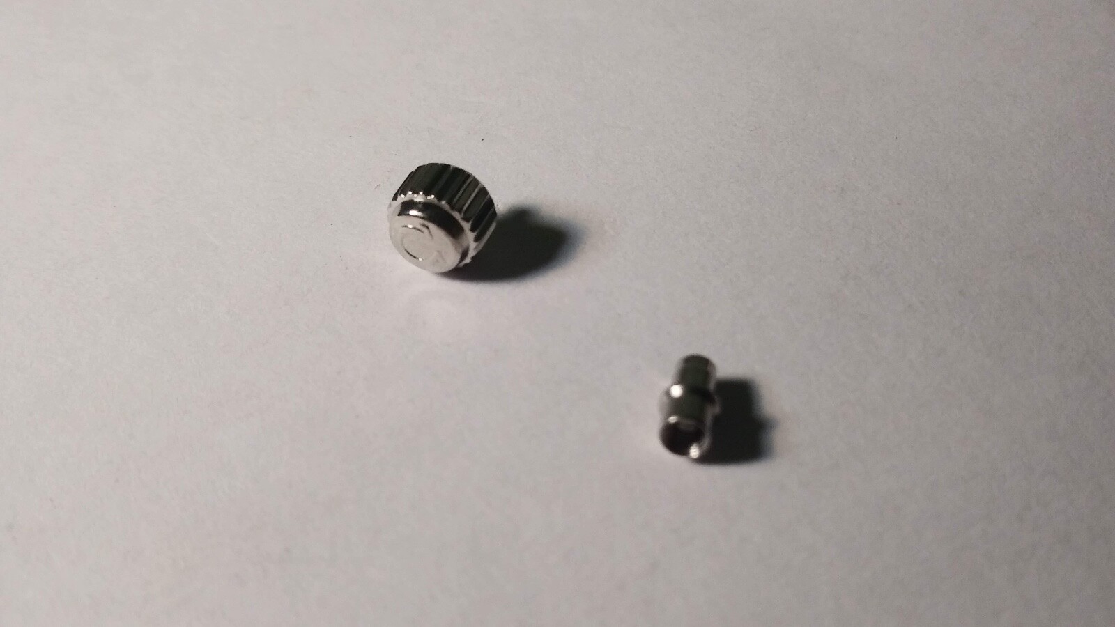 Unbranded for Omega screw down type CROWN S/S 5.4mm diameter with tube, new 5474