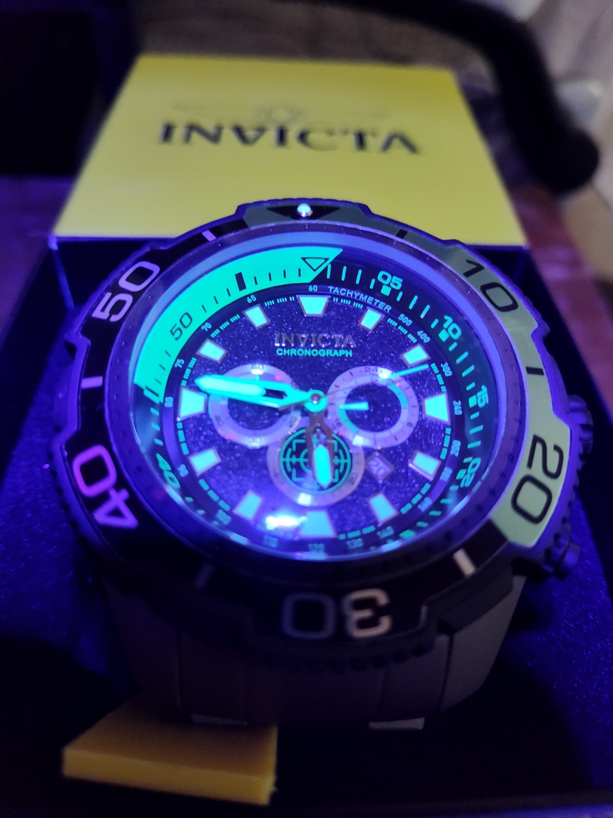 Invicta TI-22 Men’s 65mm Titanium Watch Awesome Green Lume