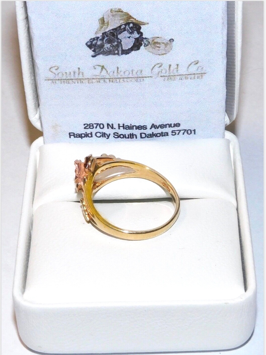 Black Hills Gold 10k 12k Dakota Rose Leaves Ring Size 6 3/4