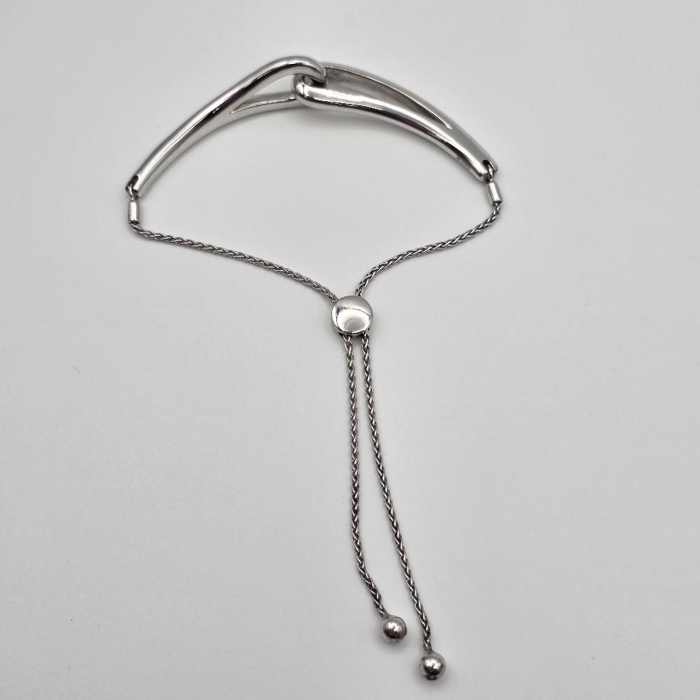Kay Jewelers 925 Sterling Silver “Love & Be Loved” Interlocking Bolo Bracelet