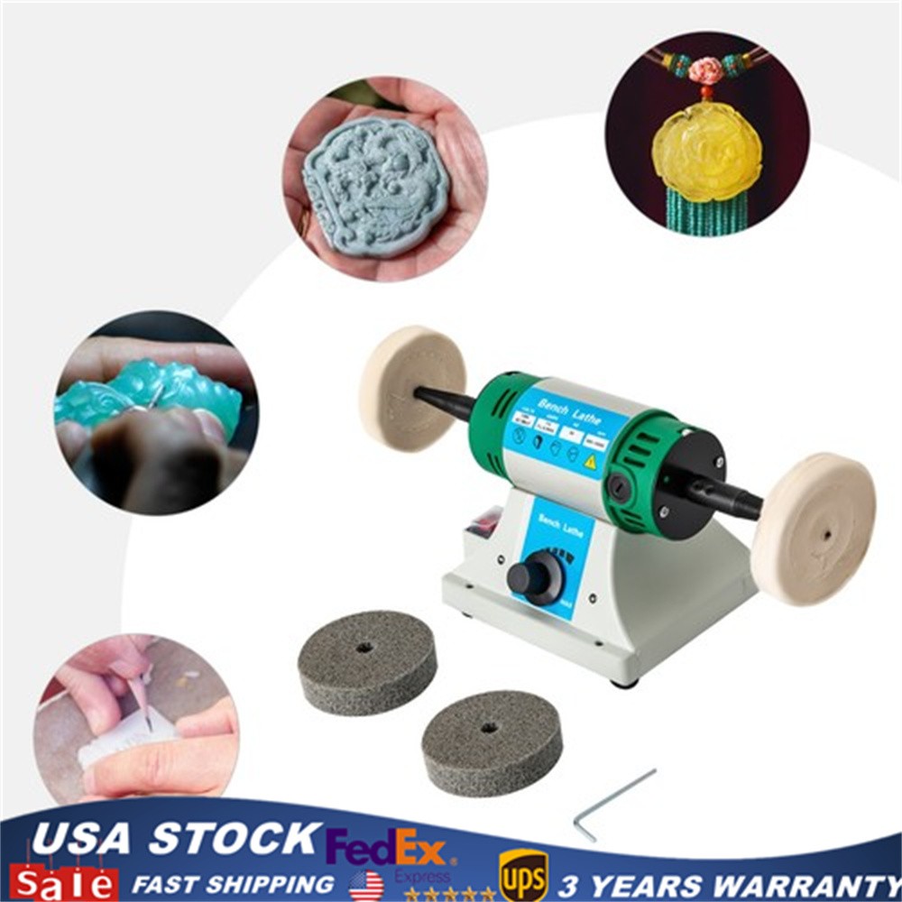 Portable Jewelry Polisher Bench Grinder Watch Gem Buffing Machine Variable Speed