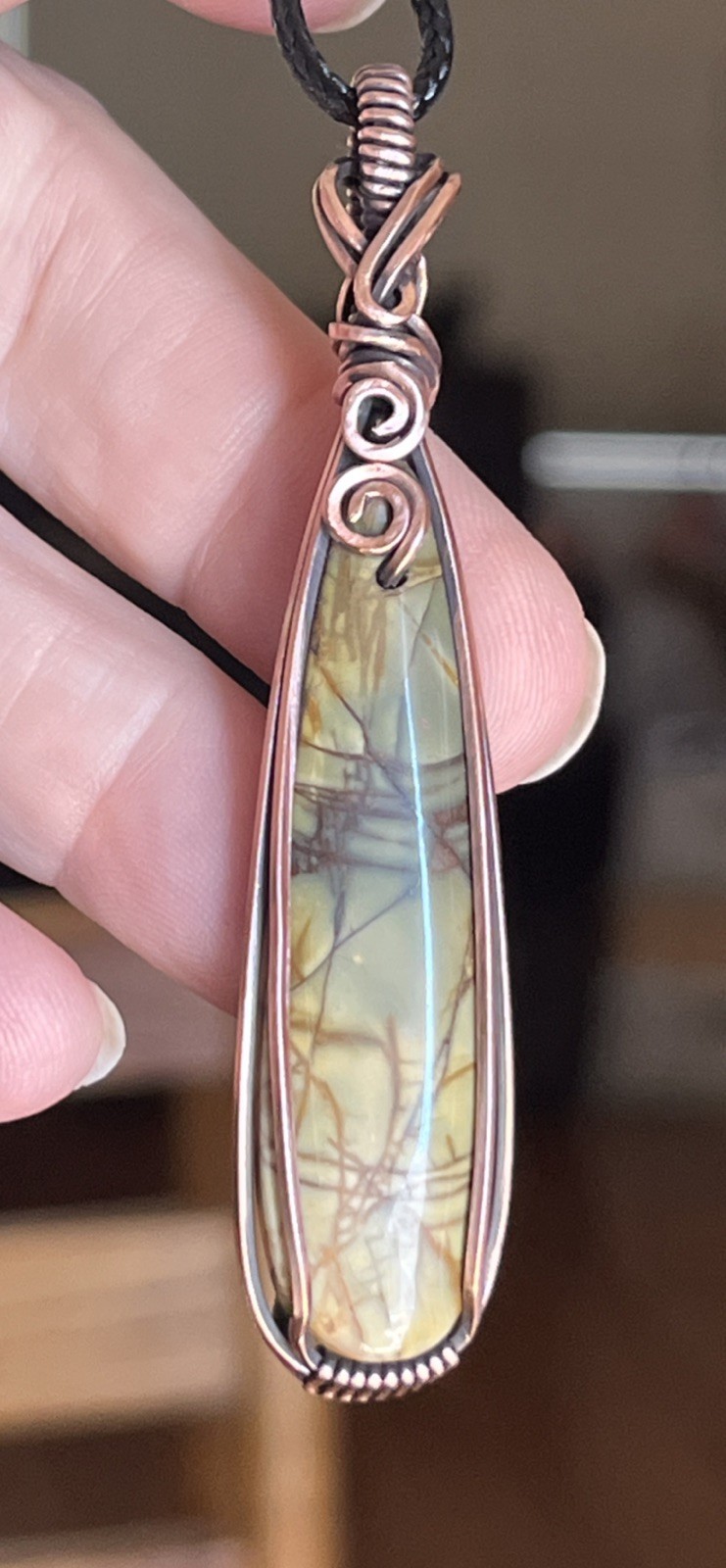 Picasso Jasper ~ Handmade copper wire wrapped pendant 2Q