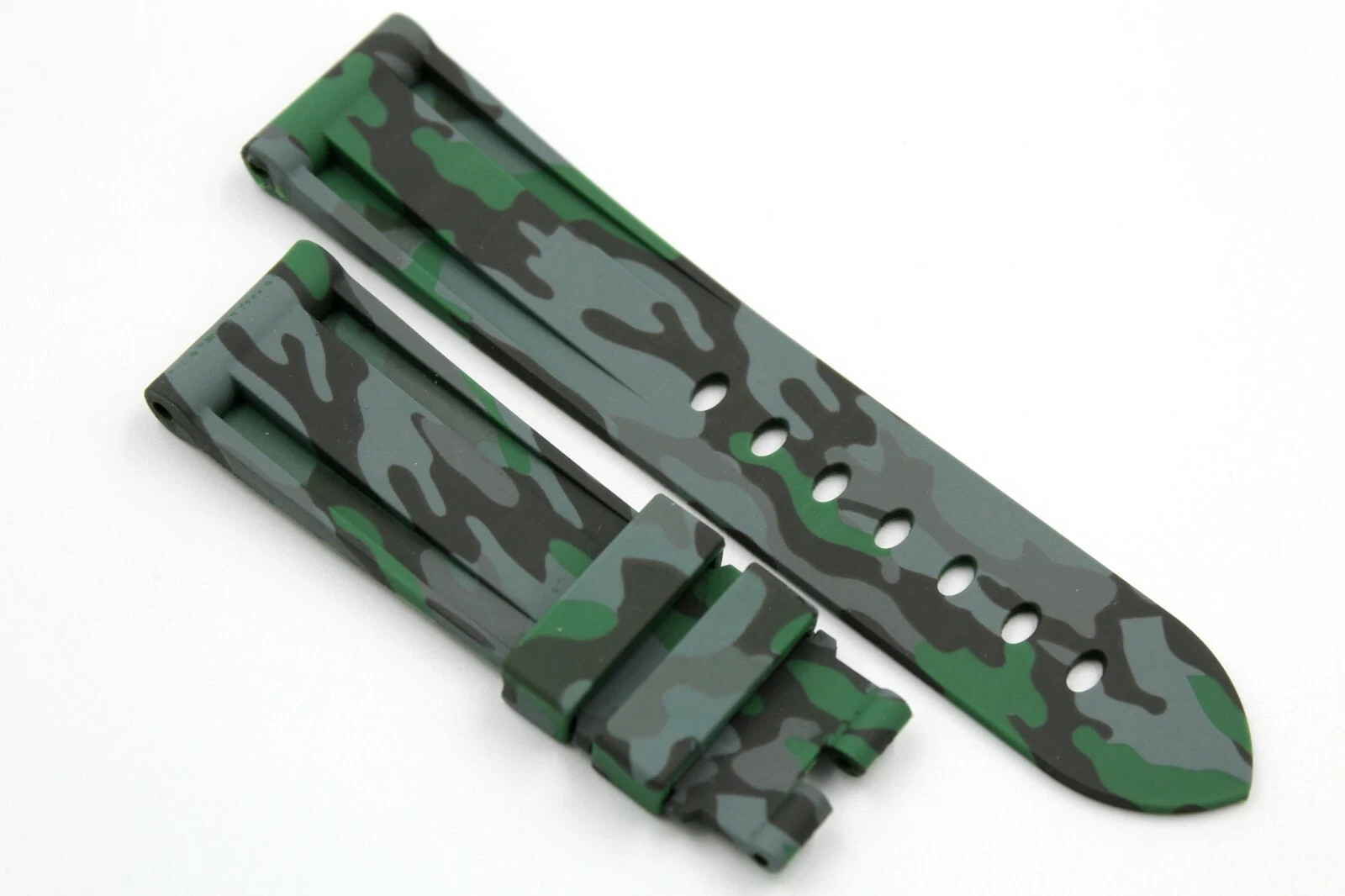 Green/Grey Military Camouflage TPU Silicone Strap Various Sports Sizes