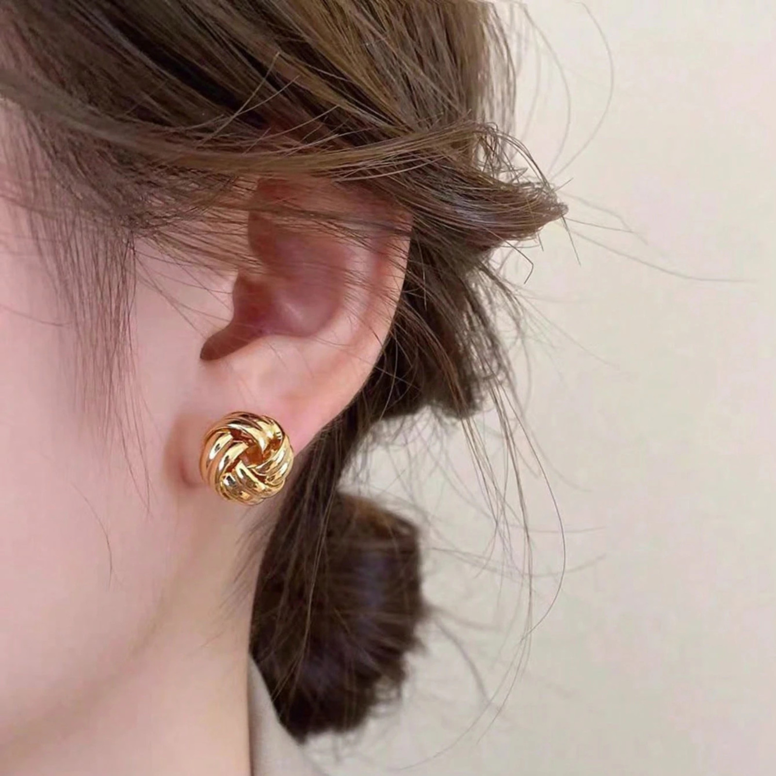 1Pair Braided Earrings Minimalist Airy Braided Design Earrings for women US