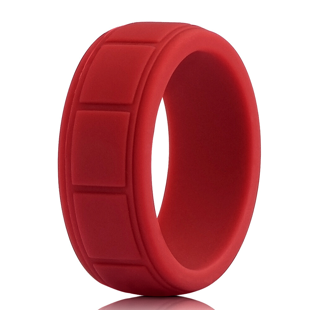 Medical Grade Silicone Wedding Ring Men’s Flex Fit Sport Rubber Band 8-13# Size