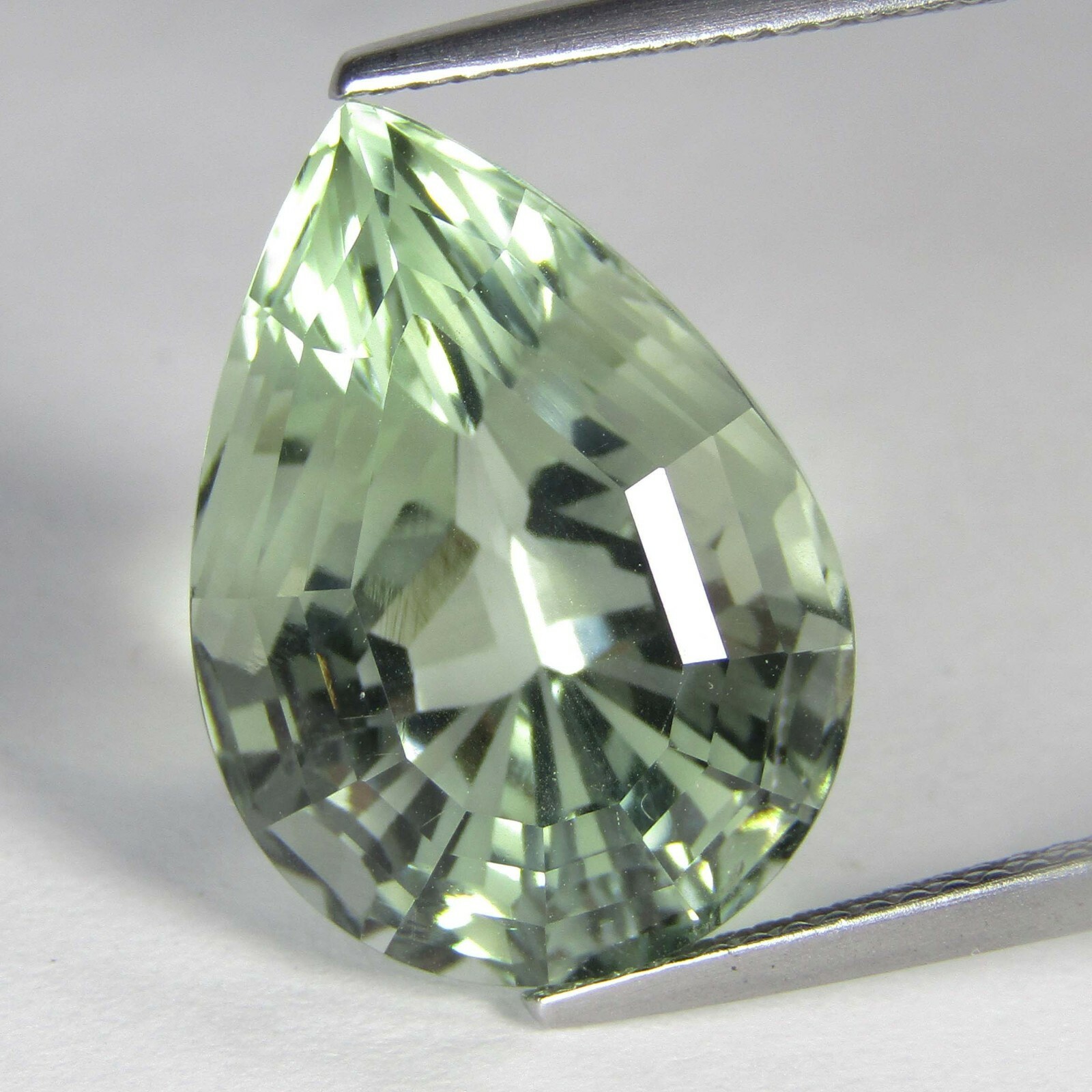 14.60Cts Natural Gorgeous Green Amethyst (Prasiolite) Fancy Pear Brazil Gemstone