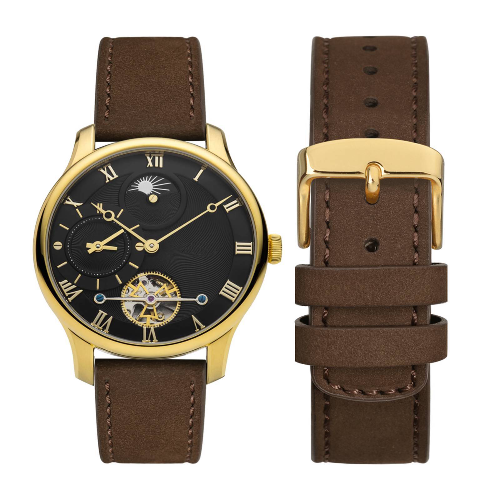 WOCCI Nubuck Top Grain Leather Watch Straps for Men Women Black Brown Green Blue
