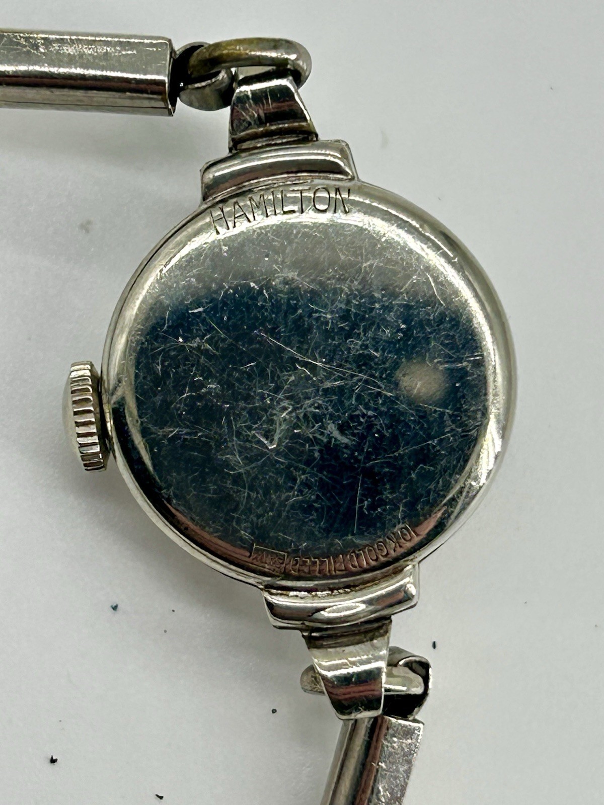 Vintage 1955 Hamilton Jenny-B 22J Ladies Watch 10K White Gold Filled Running USA