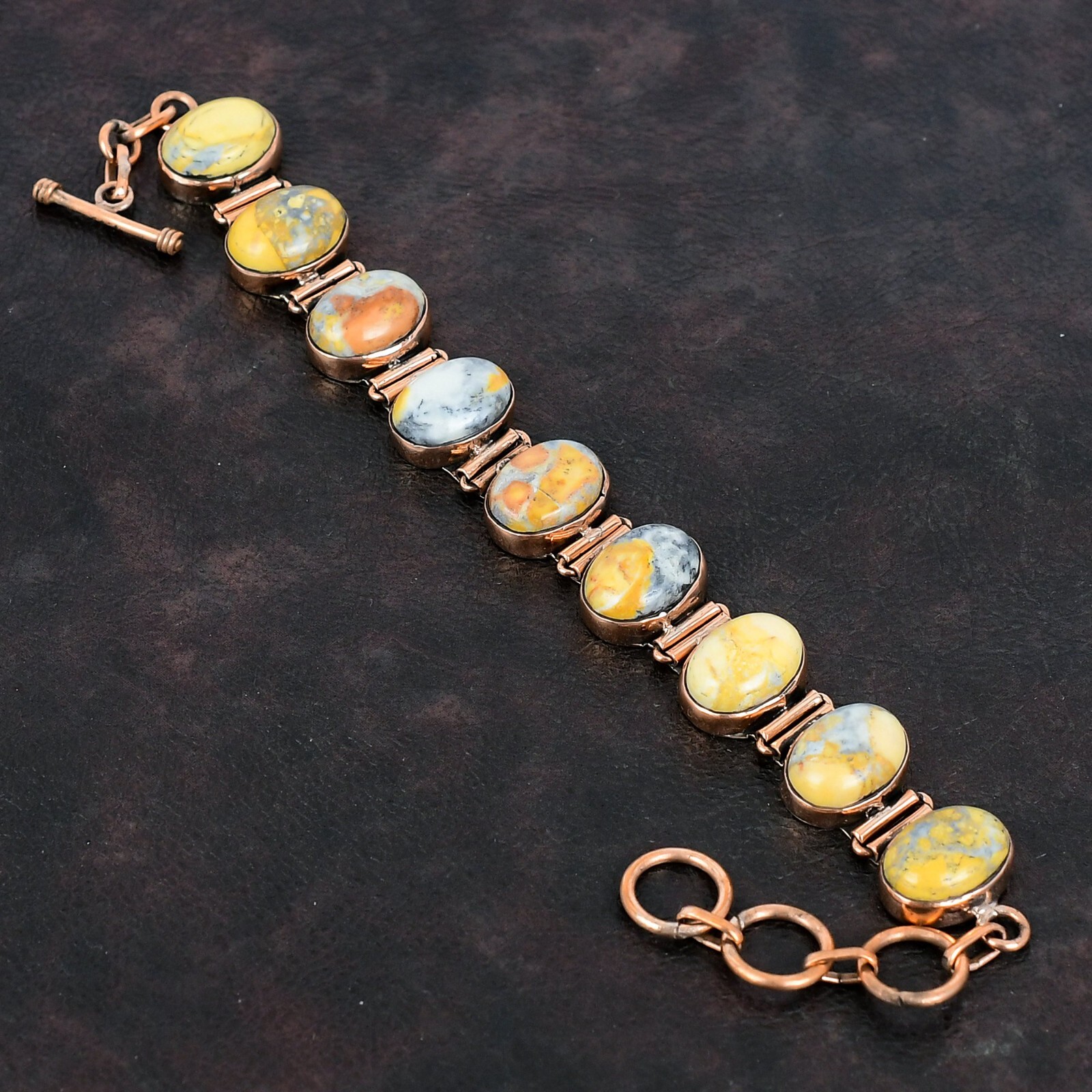 Womens day Deal Oval Maligano Jasper Gemstone Copper Elegant Engagement Bracelet