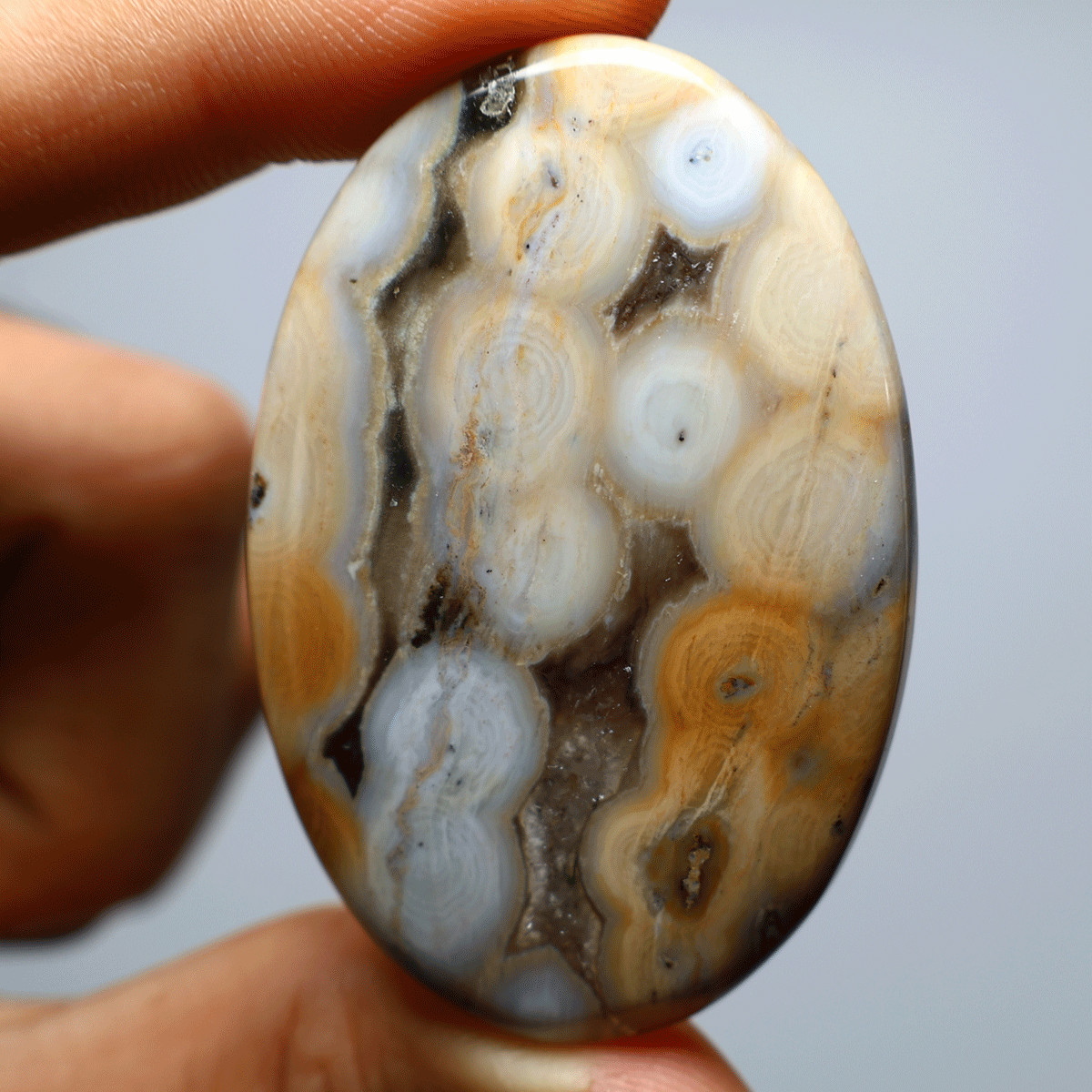 100 Cts Natural 8th Vein Ocean Jasper Hi-Grade 56mmx37mm Oval Cabochon Gemstone