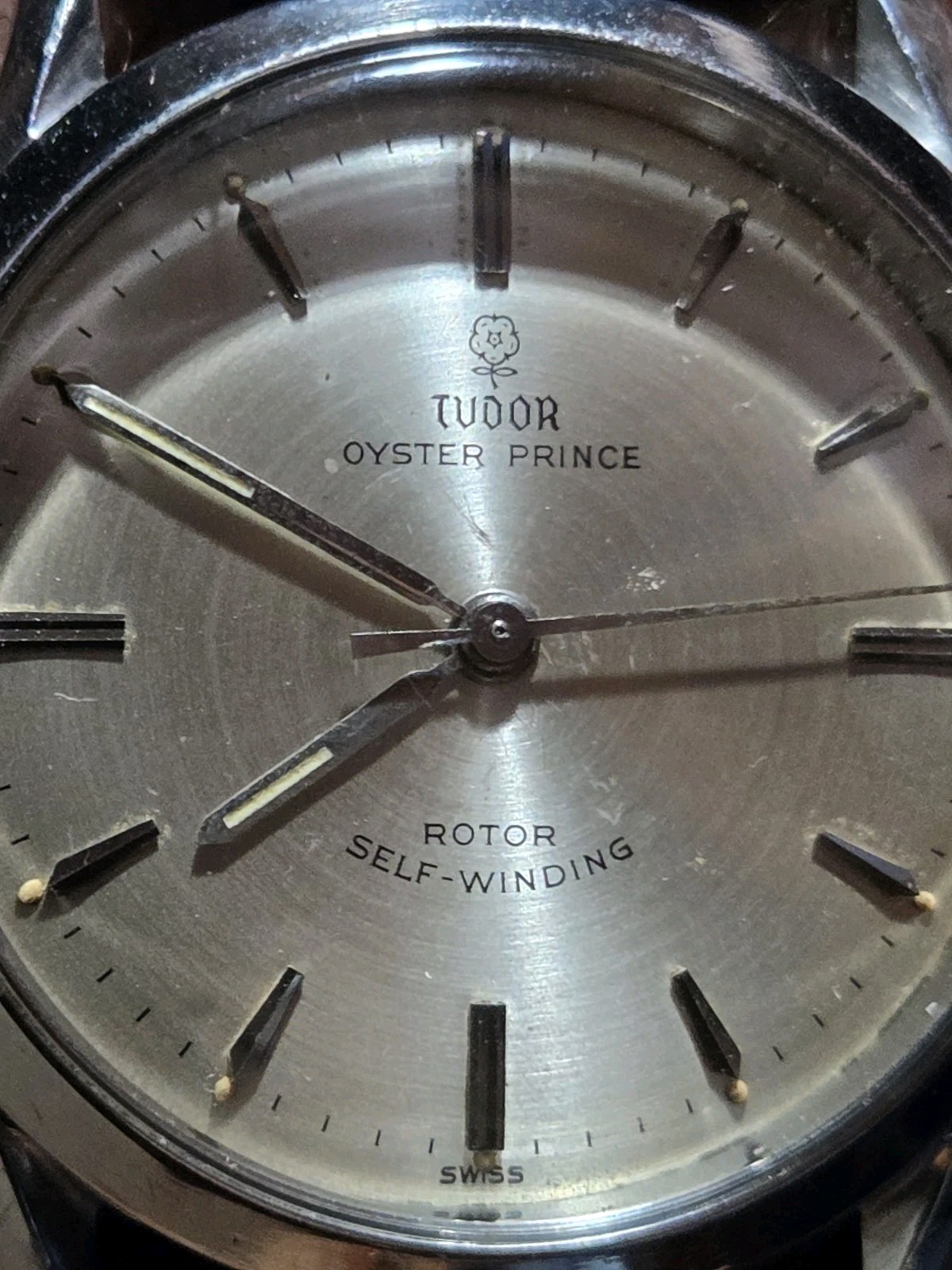 Vintage Tudor Oyster Prince 7967 Automatic Rose Dial Rolex Crown & Caseback Swis