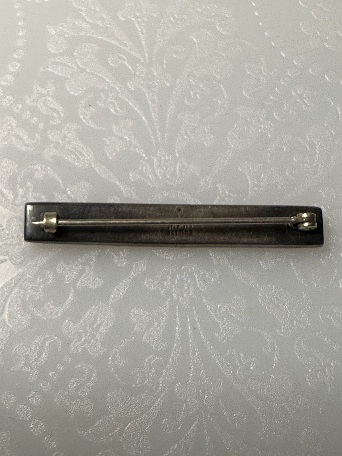 Vintage Sterling Silver Abalone Bar Brooch Pin Shell Ocean Beach