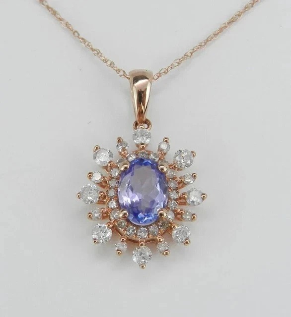 Gorgeous 2.30Ct Oval Cut Simulated Tanzanite Pendant In 14k Yellow Gold Plated