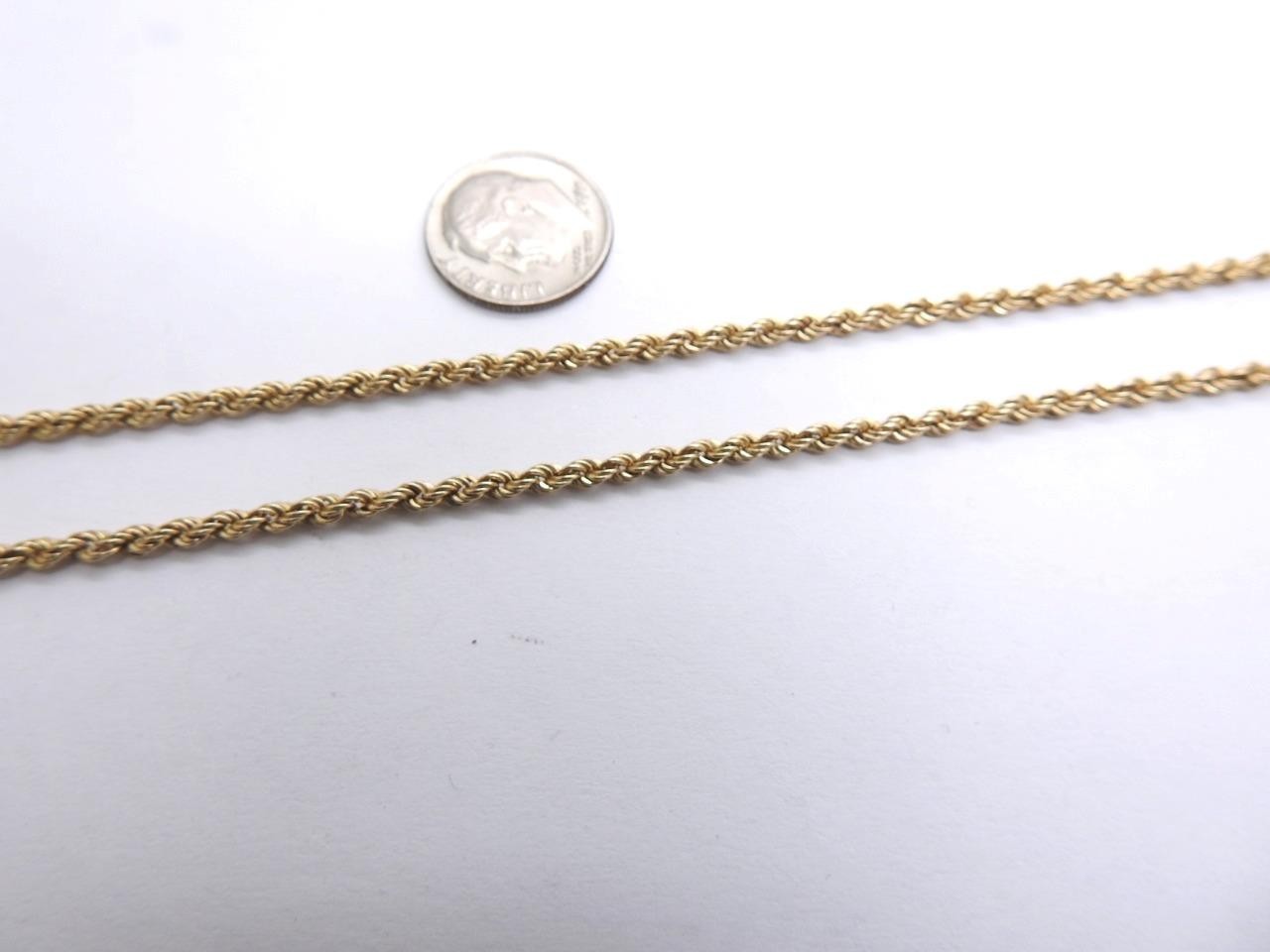 14K Solid Yellow GOLD Rope Chain Necklace 20.5″ inch 11.1 Grams 2.50 mm