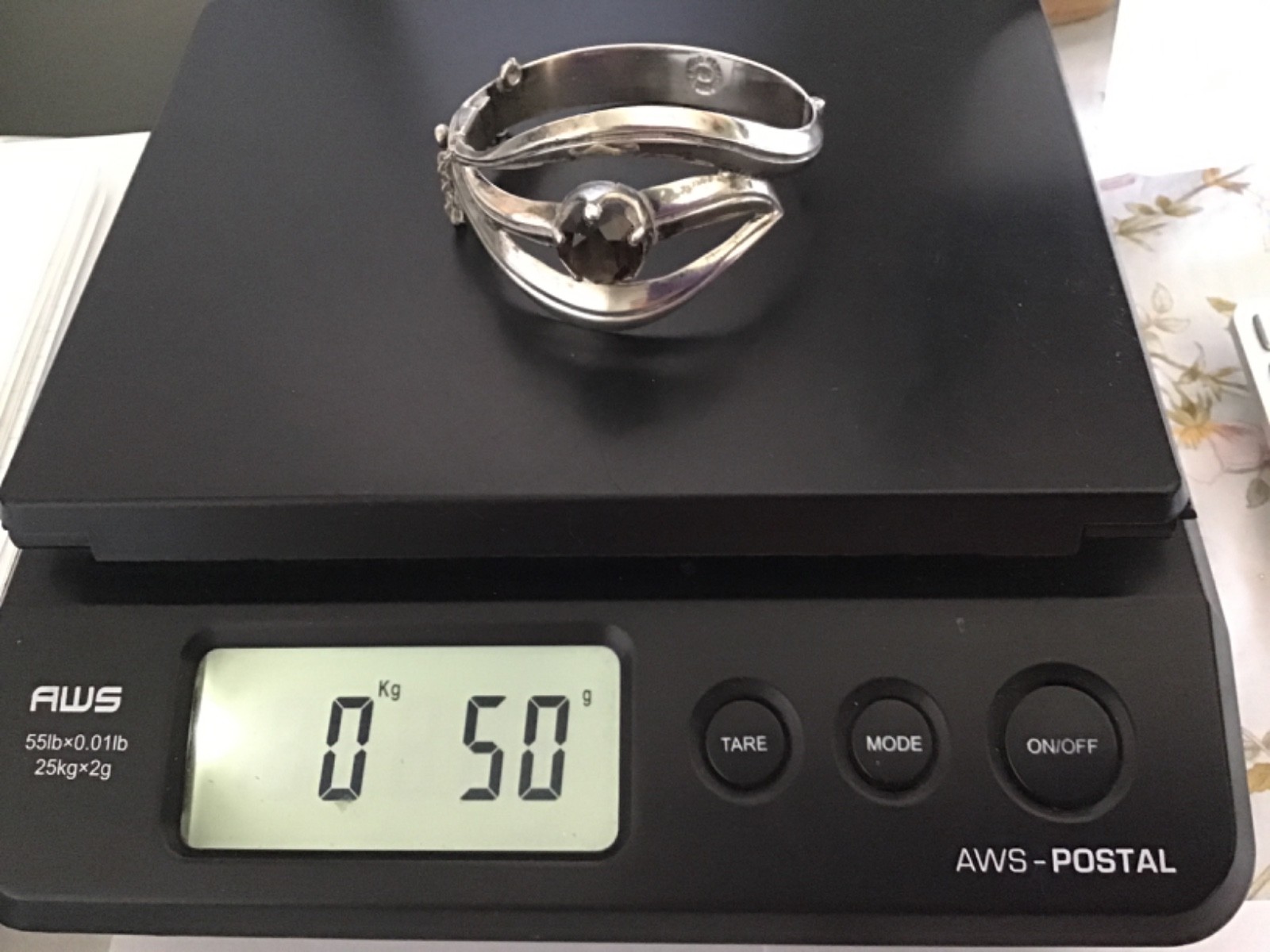 Taxco sterling silver 925 cuff hinged bangle fits 7.5″ wrist,,, 50g. , Mexico