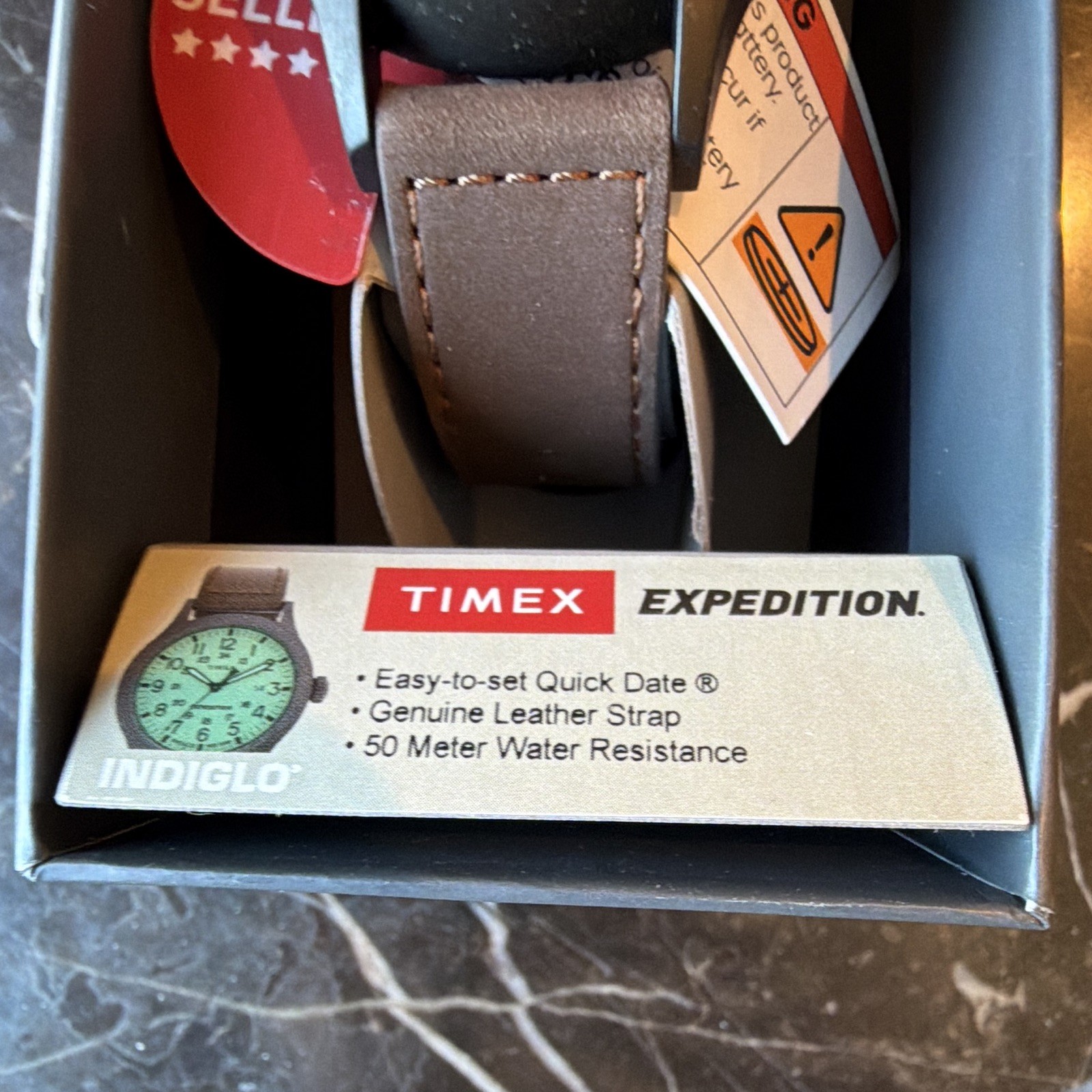 Timex Expedition Men’s 40mm Quartz Watch White Dial Brown Leather Indiglo Date