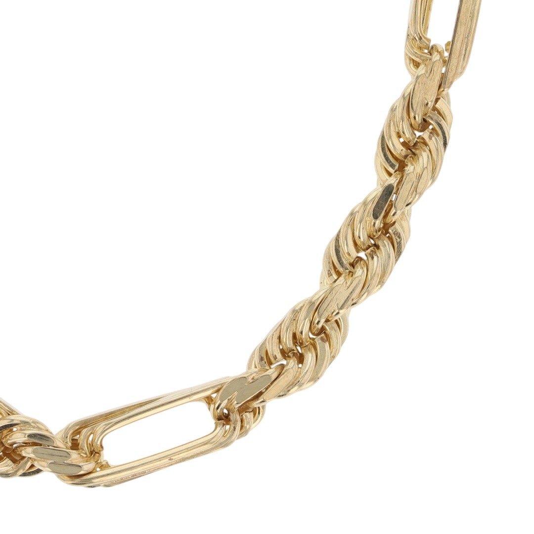 4.7mm Figarope Link Chain 21″ Necklace 14k Yellow Gold 33.01 Grams