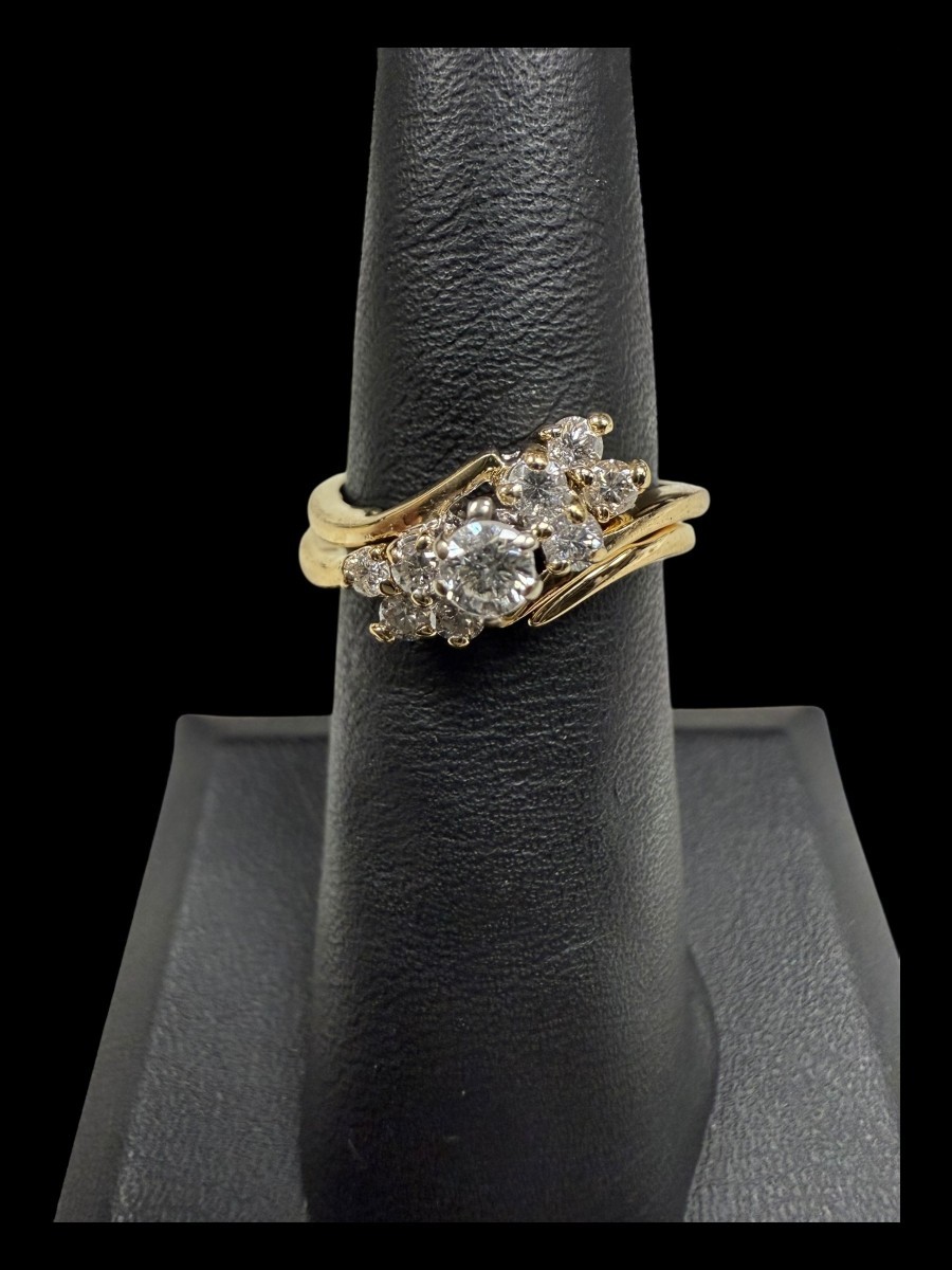 14K Yellow Gold Diamond Wedding Set .34 CTW Size 6 Weight 4.98g (MP2051031)