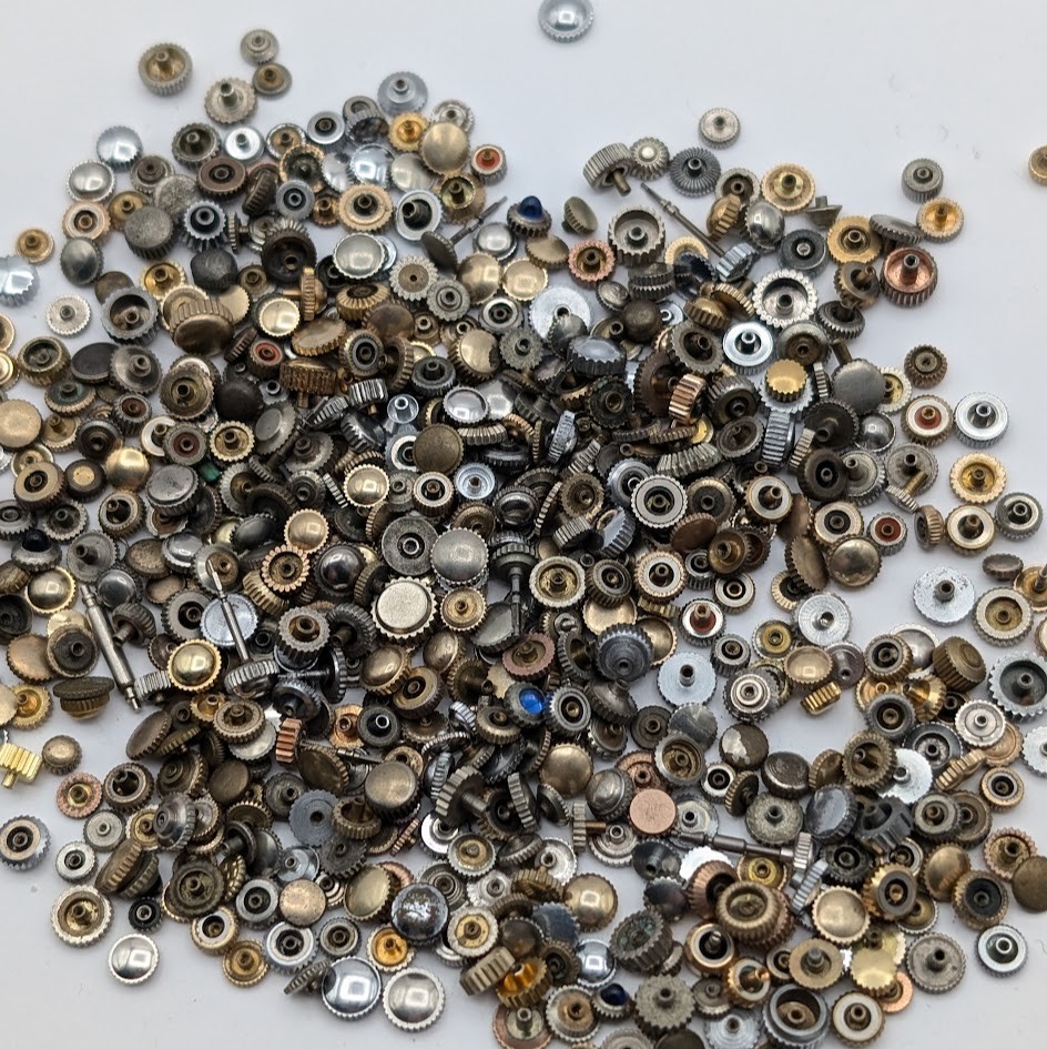 Watch Crowns Parts lot of 50 – Parts/Repair – Gold & Silver Toned