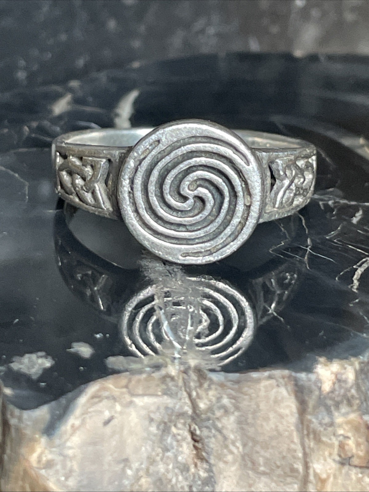 Peter Stone PSCL Sterling Silver Celtic Spiral Ring Size 9.5