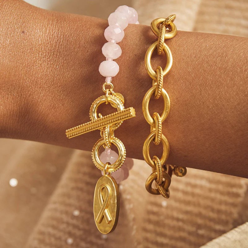 Julie Vos Pink quartz Gold Bracelet