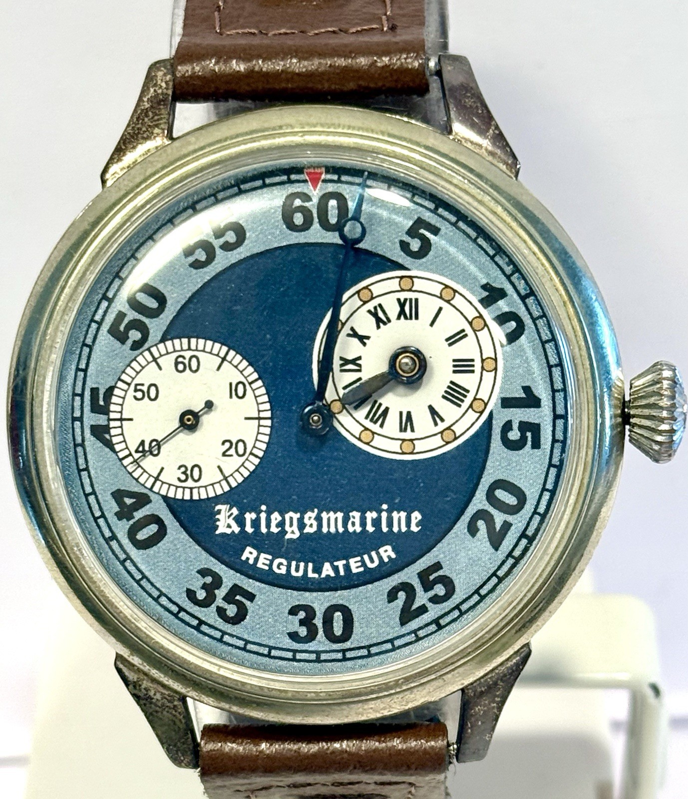 Vintage TRI-Time Regulator Blue/Silvertn Custom MARRIAGE Mechanical Manual Watch