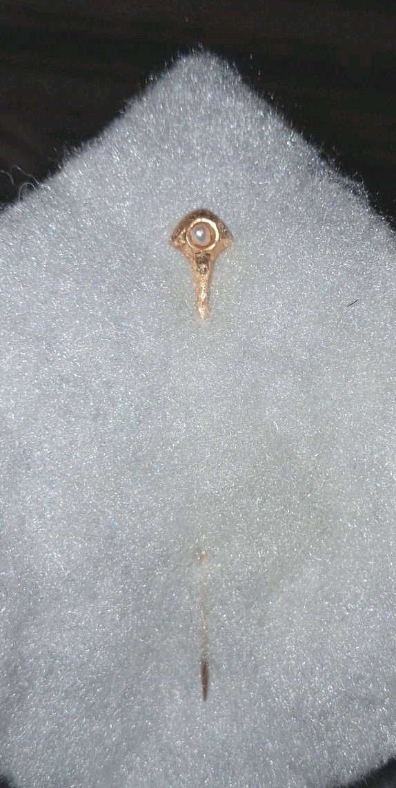 Victorian Era 10k Solid Gold Stickpin 2 1/2 Inches Long. 1.1 Grams.