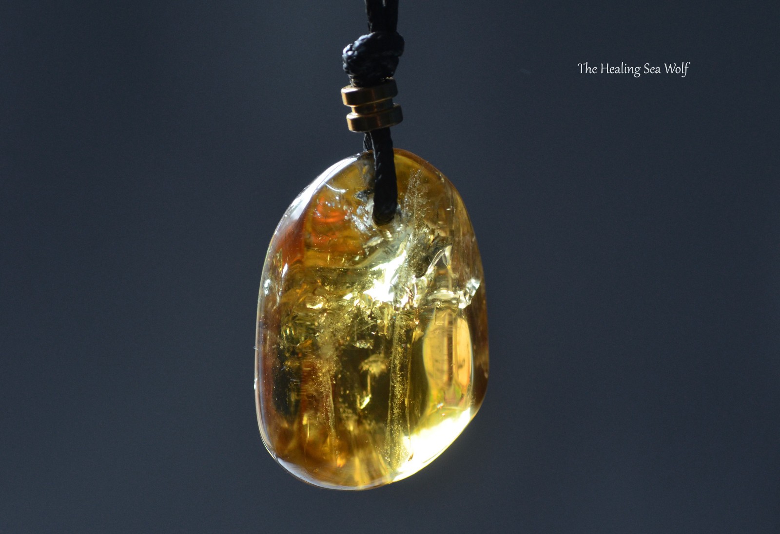 Natural Zambian Citrine Necklace with Rainbows Super Attractor Manifestation