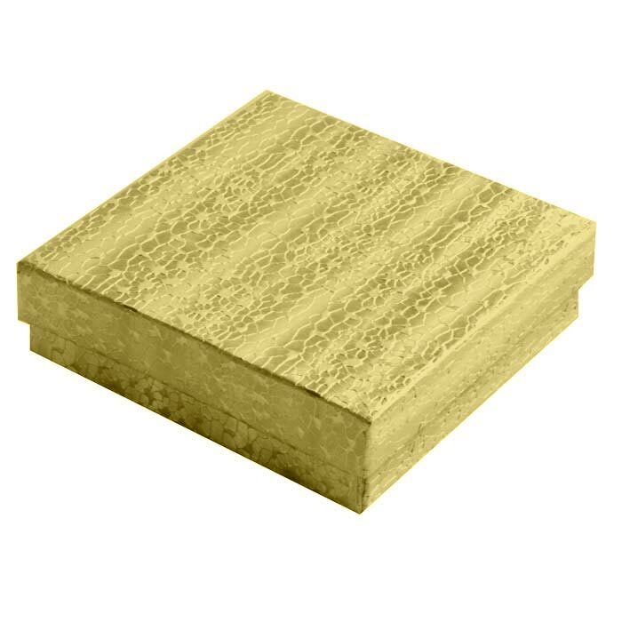 Gold Cotton Filled Gift Box Jewelry Craft Collectibles Packaging Boxes Wholesale