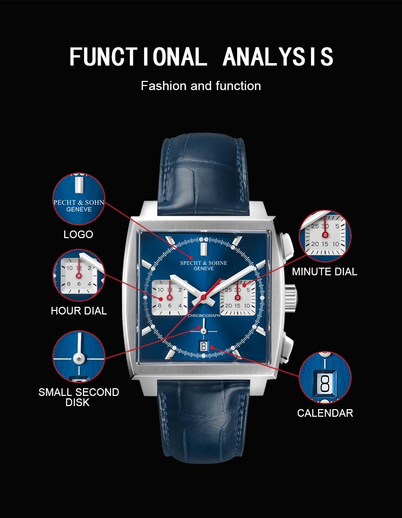 Leather Sports Fashion Luminous Waterproof Men’s Watch Casual Business Style Men