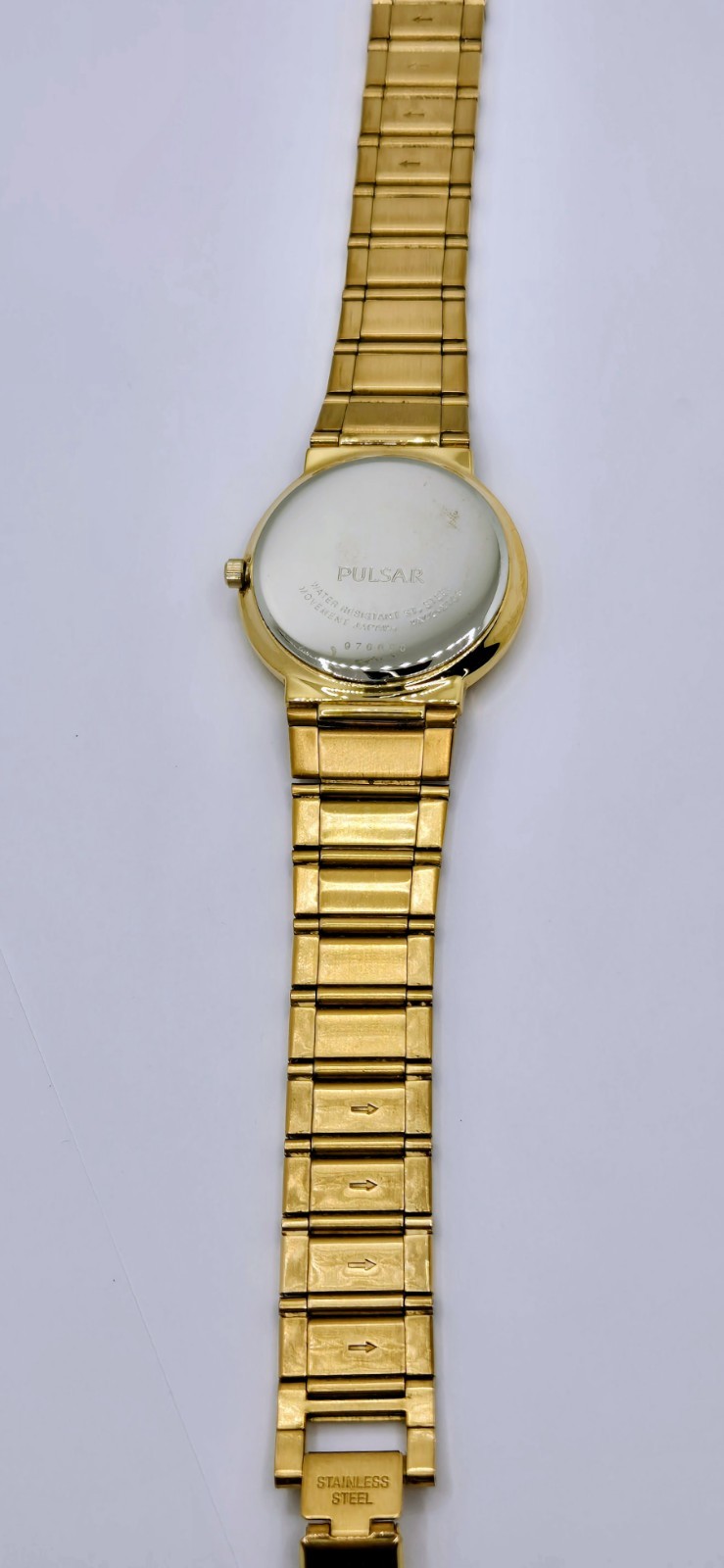 Women’s Pulsar All Stainless Steel Champagne Dial Gold Tone Date Quartz Watch