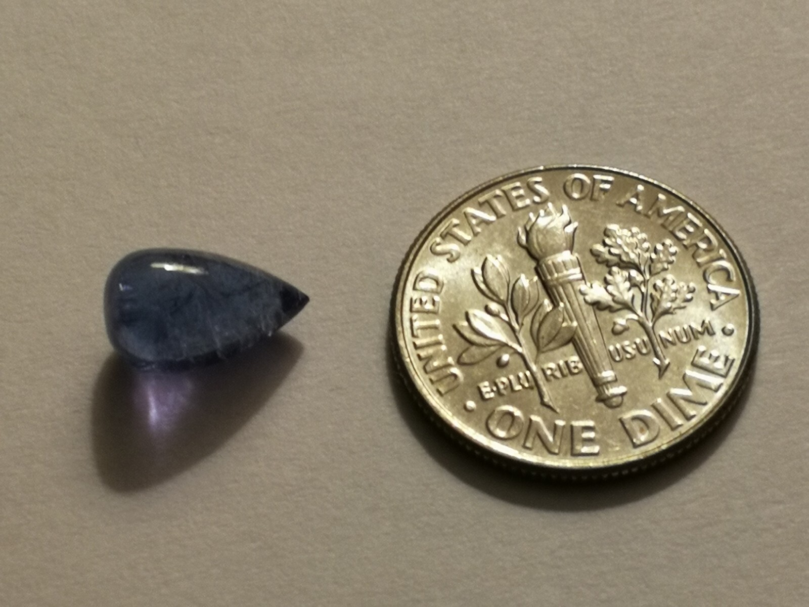 2.85 Carat Natural Tanzanite Drop Cabochon, with GLI Report