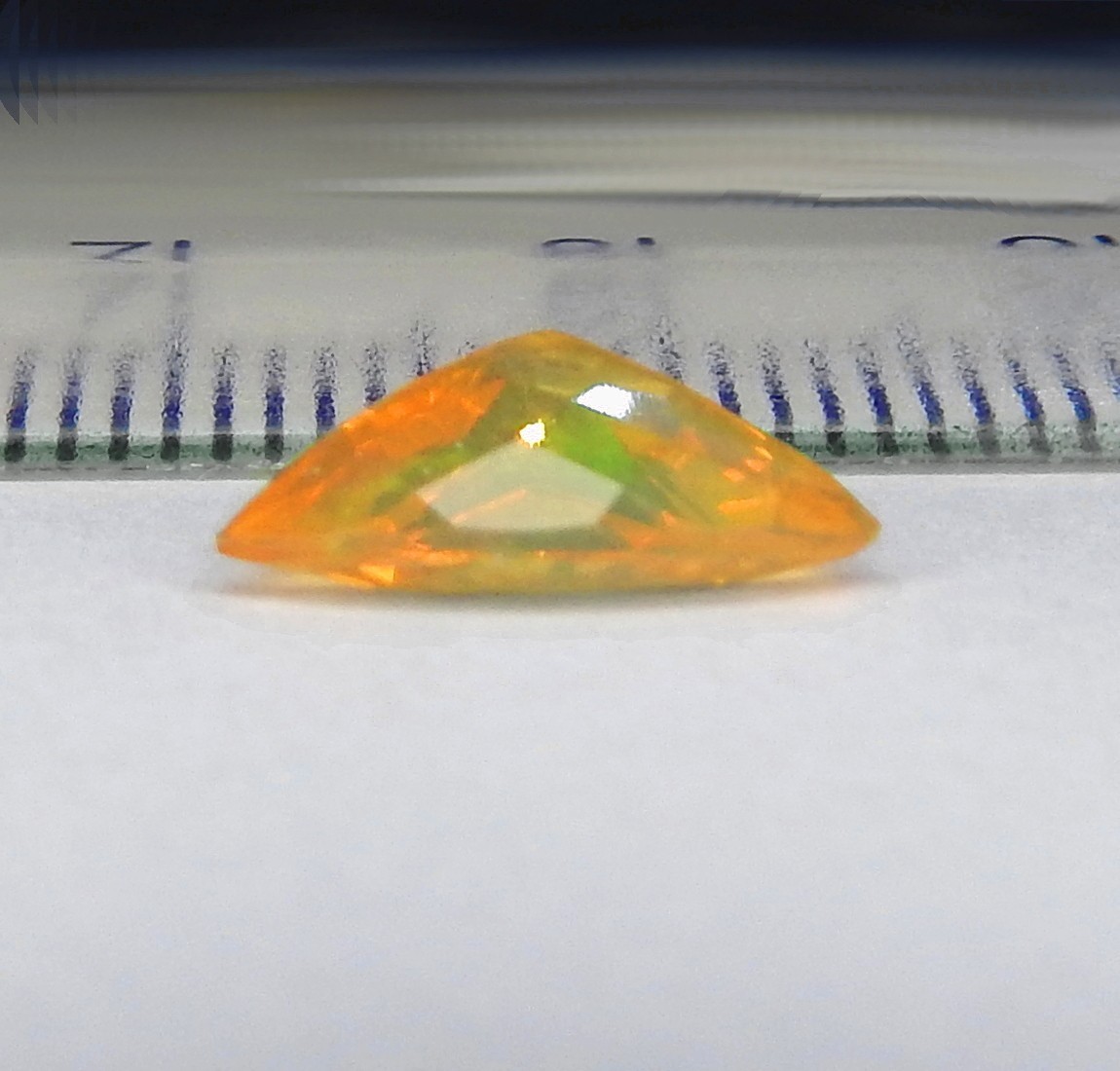 TOP 1.8ct IF Orange Fire Opal Bold Flash Natural Mined Unheated Faceted Trillion