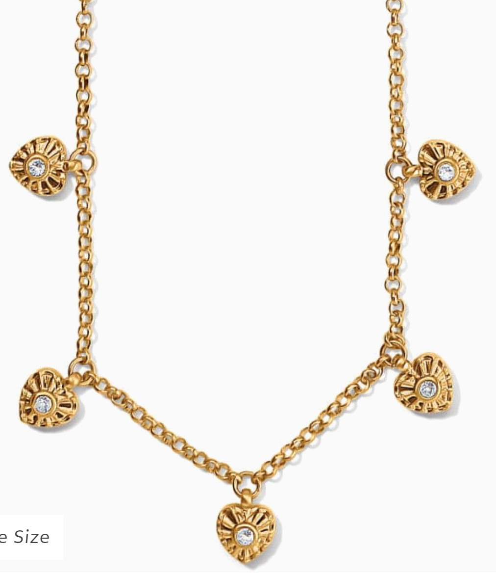 Brighton Esprit Heart Station Necklace STYLE JM7363 Color Gold $78 NWT