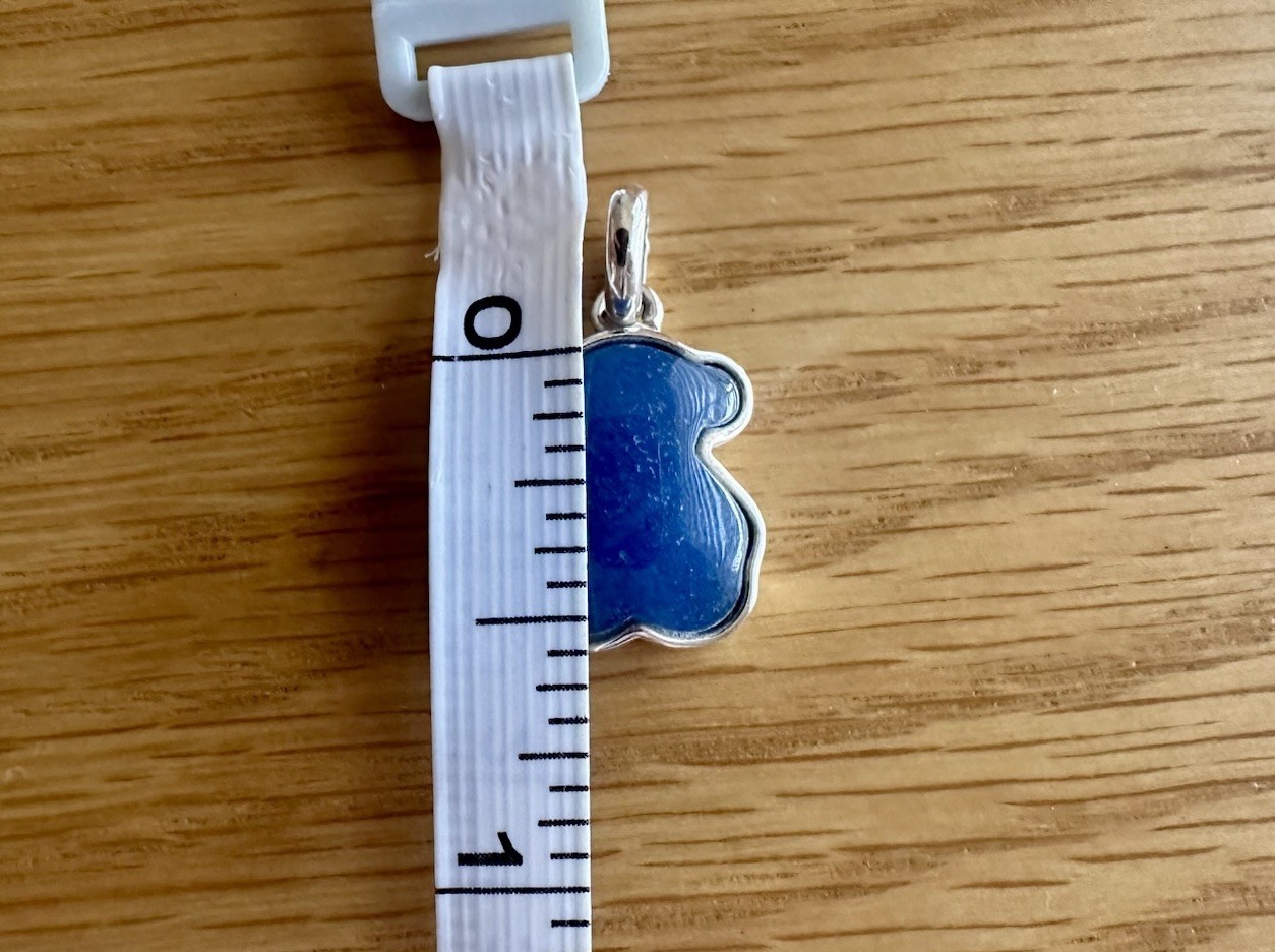 TOUS Sterling Silver 925 & Blue Dumortierite Bear Pendant