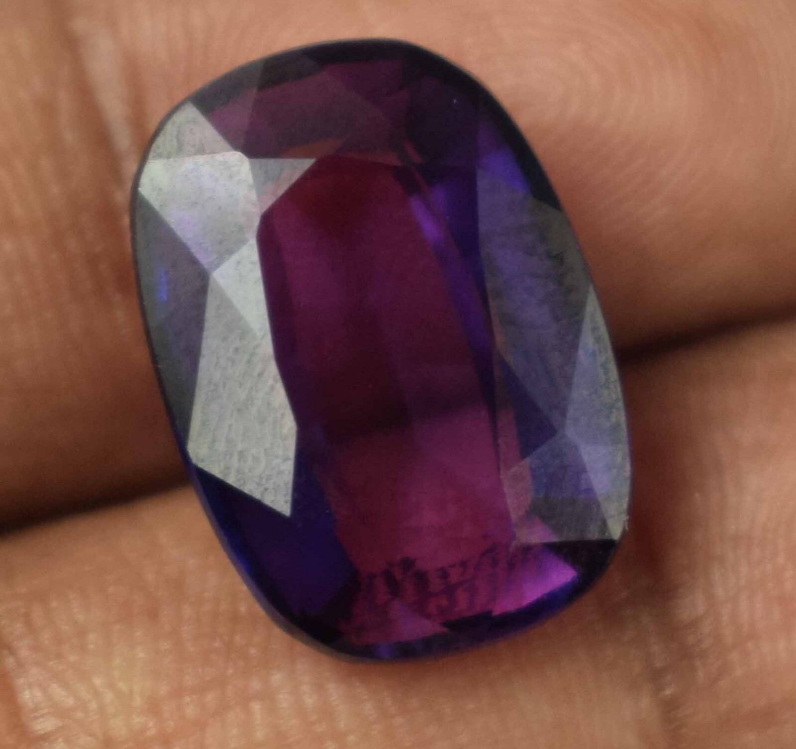 Purple Blue Boysenberry Sapphire 9.75 Ct Cushion Natural Gems Certified C5331