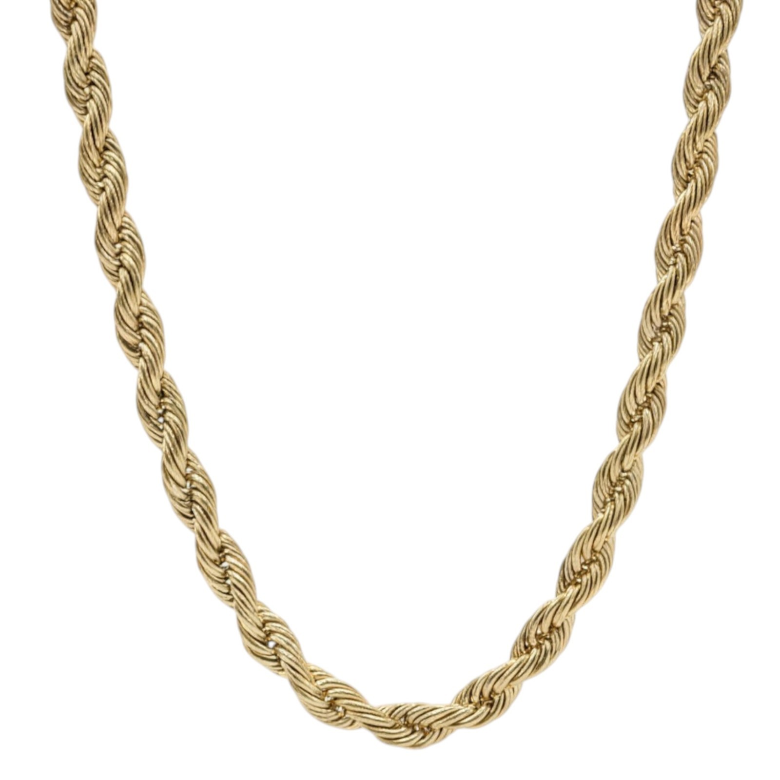5mm Gold Plated Stainless Steel Rope Chain Necklace Men Women 18-30″ Italian