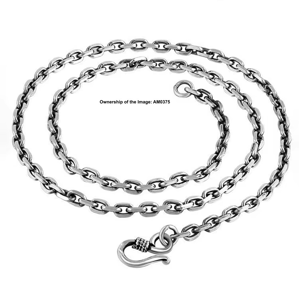 Pure 925 Sterling Silver Necklace – 4mm Cable Link Chain Necklace 50-70cm