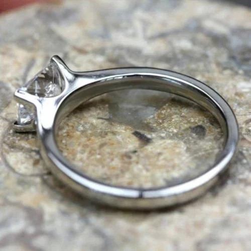 3Ct Radiant Cut Lab Created Diamond Solitaire Wedding Ring 14k White Gold Plated