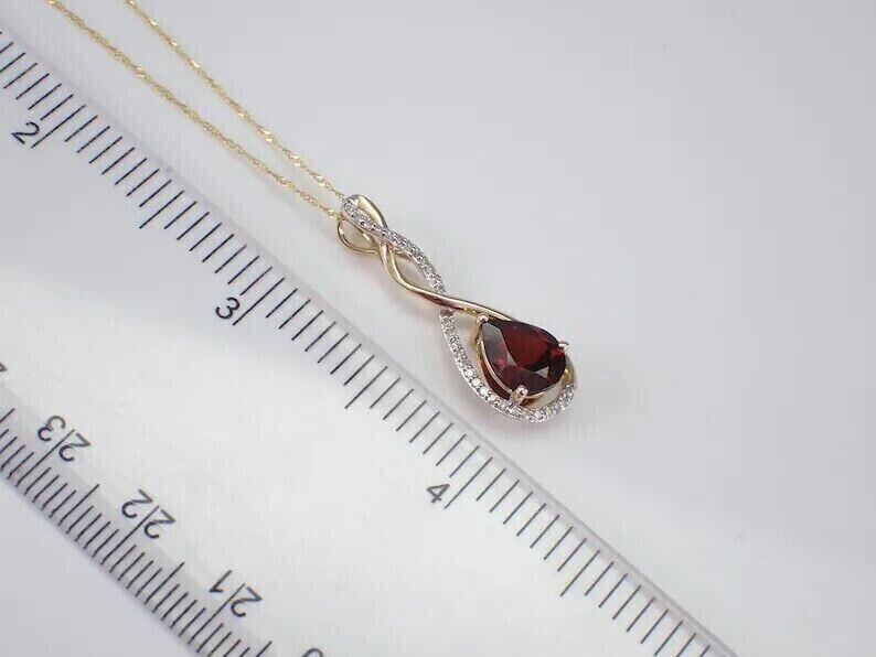 2Ct Pear Cut Simulated Red Garnet Fancy Charm Pendant In 14K Yellow Gold Plated