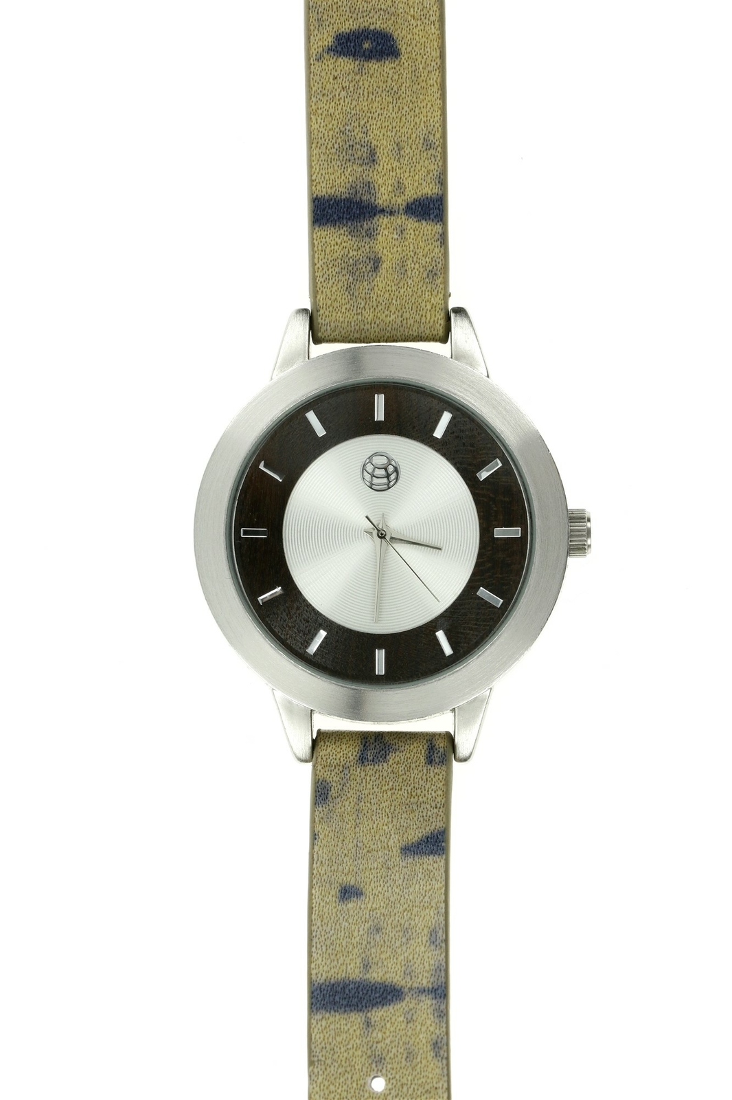 EARTH WOOD Womens Autumn Dark Brown Leather Strap 38mm Watch 133655