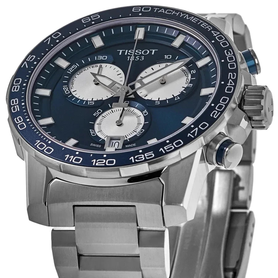 Tissot SuperSport Chrono 45.5mm Blue Dial Silver Subdials T125.617.11.041.00 NIB
