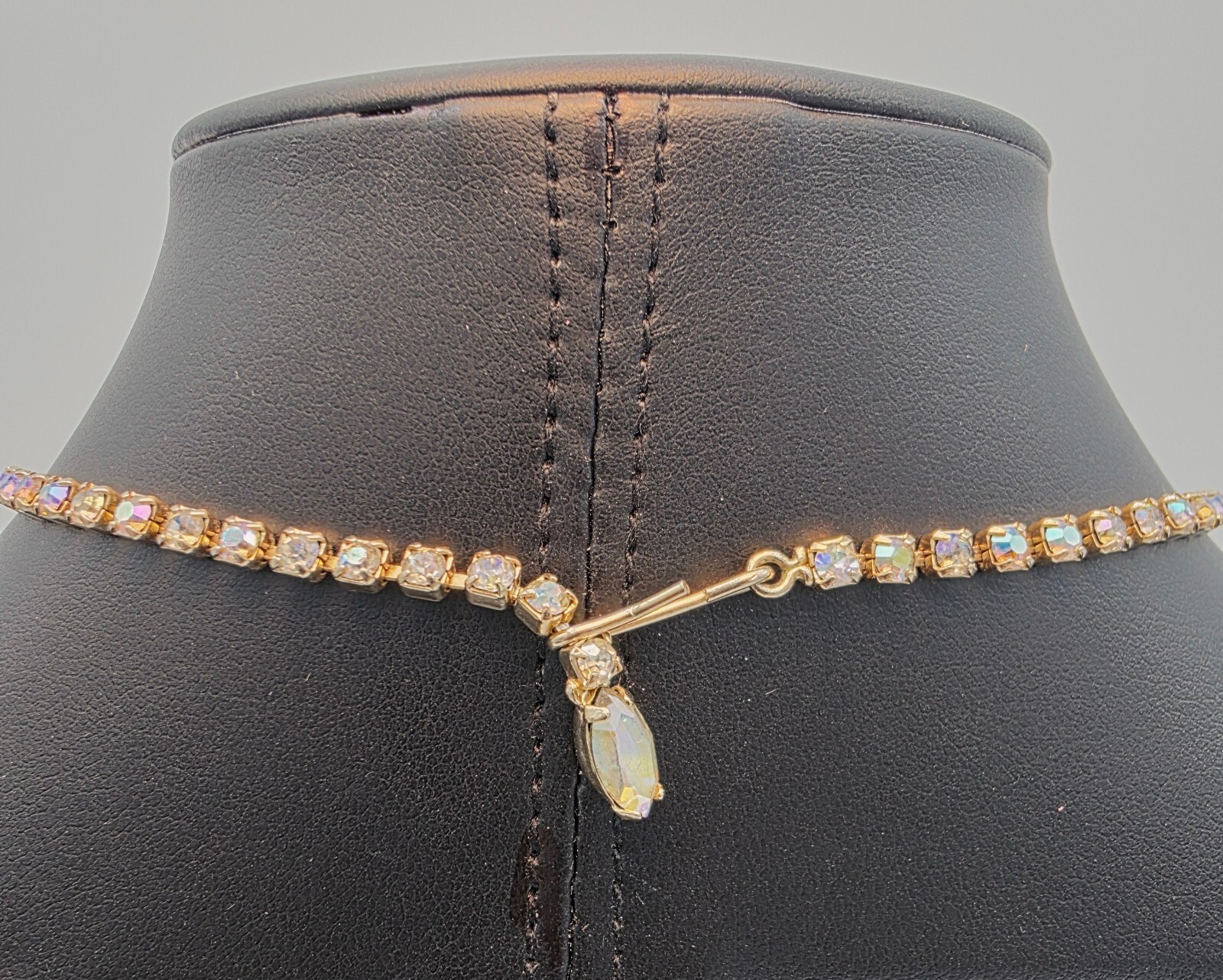 VTG Juliana DeLizza & Elster Aurora Borealis Crystal Necklace 1960 Old Hollywood