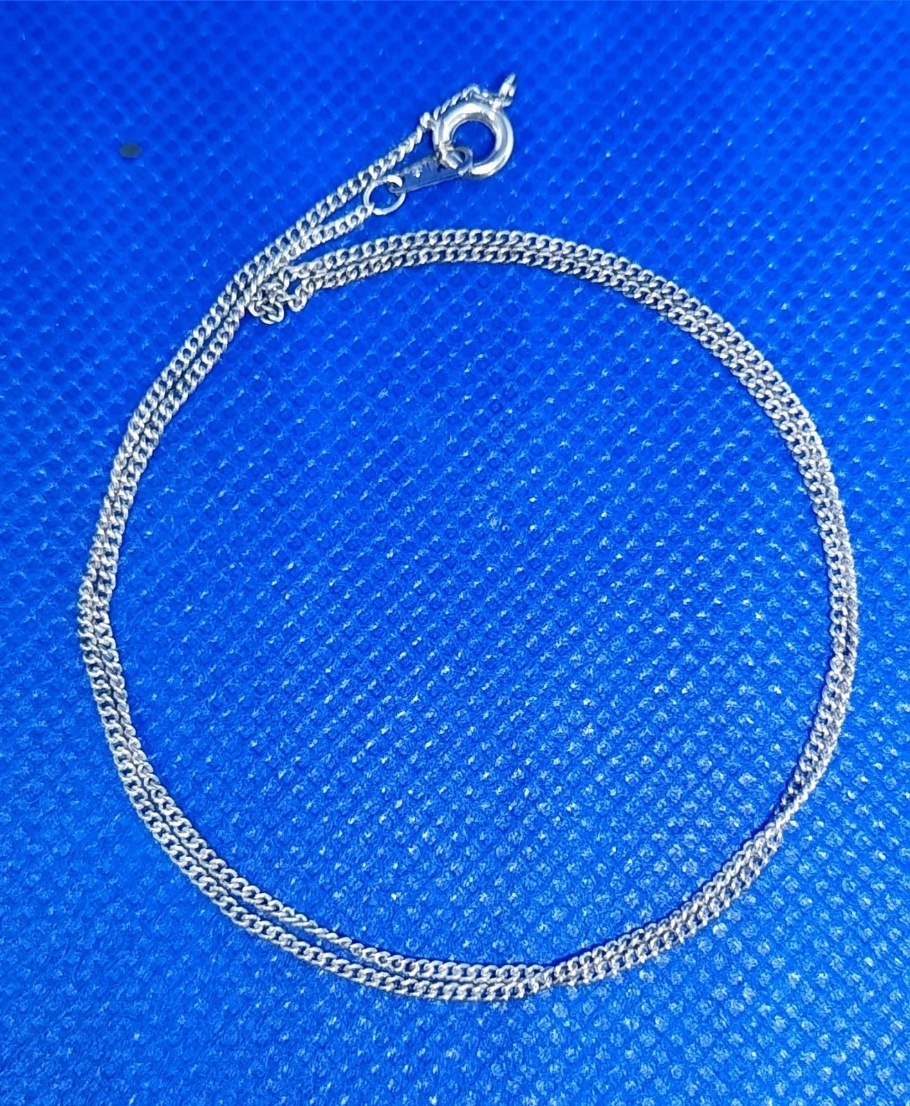 K31 – 925 Sterling Silver 1970s Chain Link Necklace 15.5″ 41cm 1.5mm 1.62g